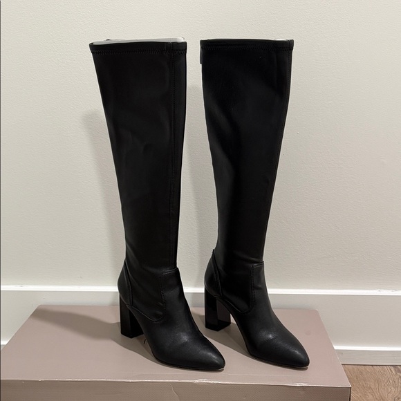 Franco Sarto Shoes - Franco Sarto High Knee Black Leather Boot